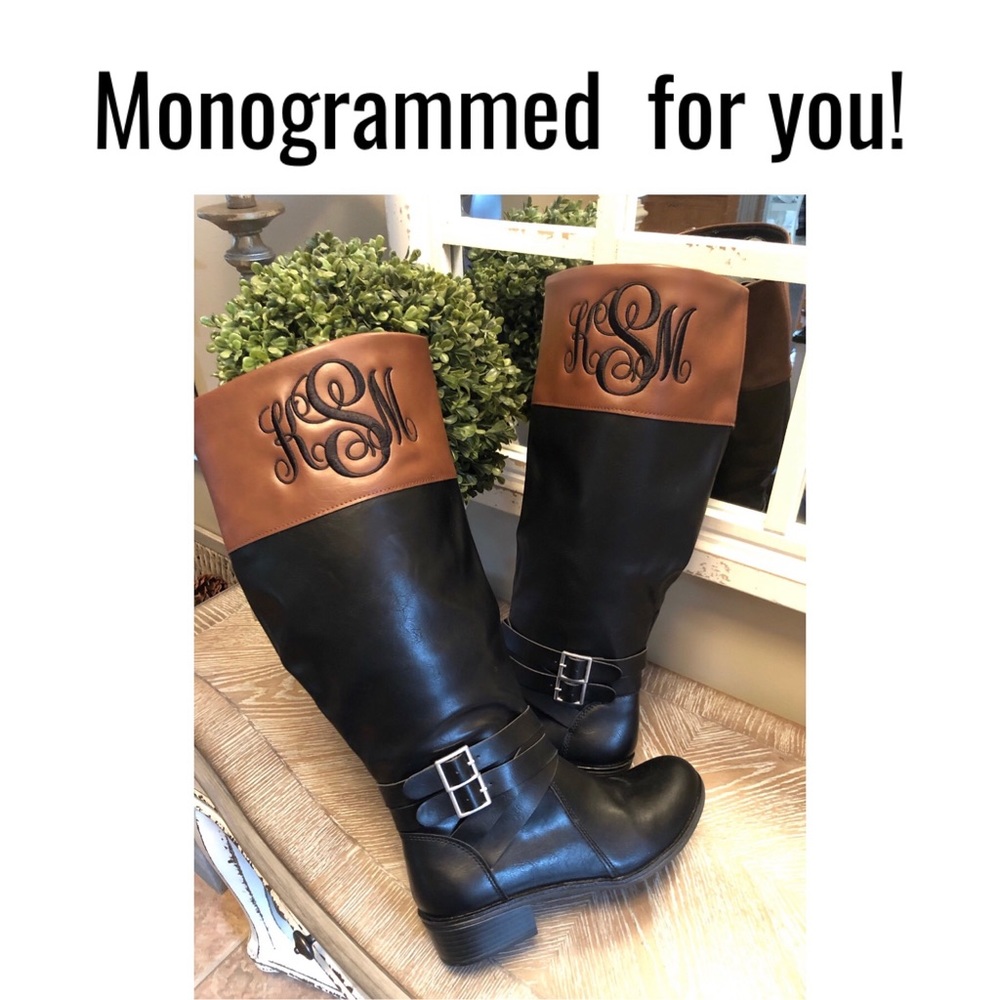 Monogrammed Boots 6.5